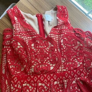 HD in Paris by Anthropologie Red Lace Dress